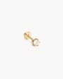 14k Solid Gold Crystal Cartilage Earring Online now