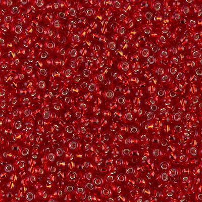 Miyuki 11 Round Seed Bead, 11-11, Silver Lined Ruby Fashion