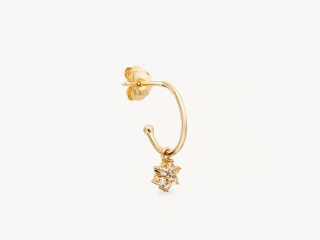 14k Solid Gold Crystal Lotus Flower Hoop Supply