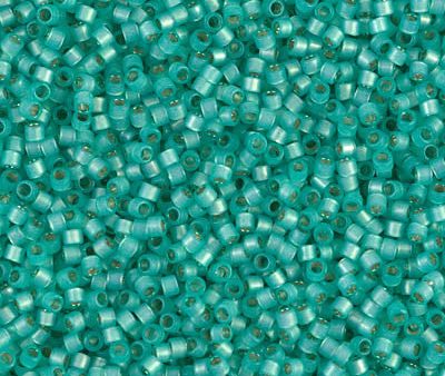 Miyuki Delica Bead 11 0 - DB0627 - Dyed Aqua Green Silver Lined Alabaster Online now