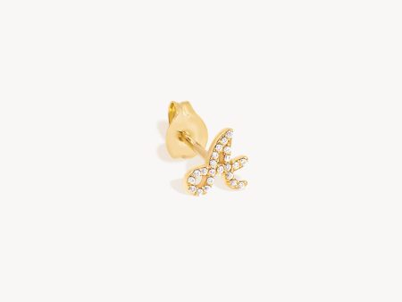 14k Solid Gold Forever Love Diamond Letter Earring Sale