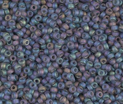 Miyuki 11 Round Seed Bead, 11-152FR, Matte Transparent Gray AB For Sale