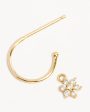 14k Solid Gold Crystal Lotus Flower Hoop Supply