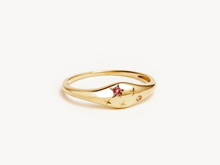 14k Solid Gold Lucky Starry Night Zodiac Diamond Ring - Libra on Sale