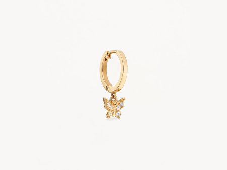 14k Solid Gold Fly With Me Hoop on Sale