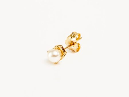 14k Solid Gold Hope Pearl Stud Earring Cheap