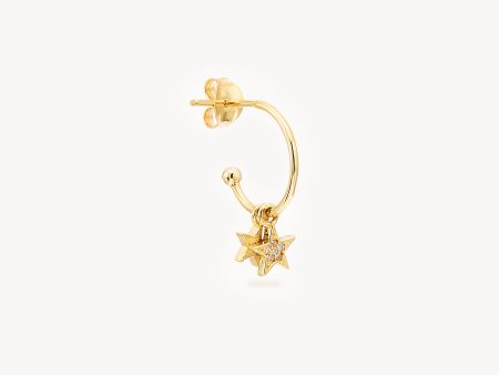 14k Solid Gold Kissed by the Stars Hoop Sale