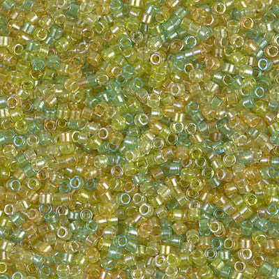 Miyuki Delica Bead 11 0 - DB0983 - Sparkling Lined Lemon Lime Mix (yellow green chartreuse) Online