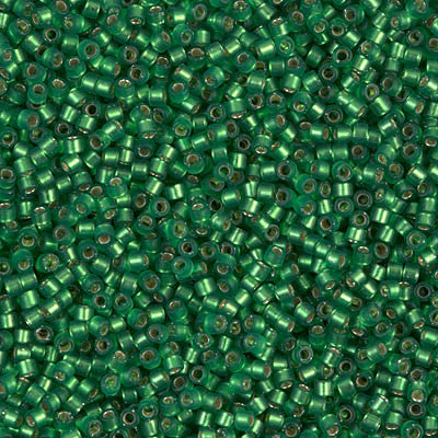 Miyuki Delica Bead 11 0 - DB0688 - Dyed Semi-Frosted Silver Lined Green Online Hot Sale