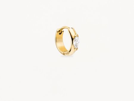 14k Solid Gold Petal of Hope Lab-Grown Diamond Hoop Online now