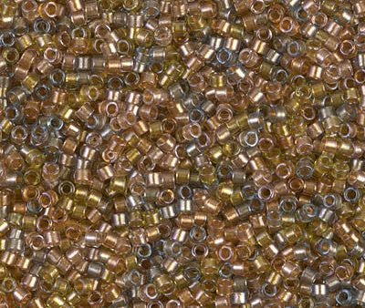 Miyuki Delica Bead 11 0 - DB0981 - Sparkling Lined Sand Dune Mix (gold beige aqua) Hot on Sale