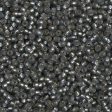 Miyuki 11 Round Seed Bead, 11-21F, Matte Silver Lined Gray Online Sale