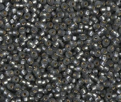 Miyuki 11 Round Seed Bead, 11-21F, Matte Silver Lined Gray Online Sale