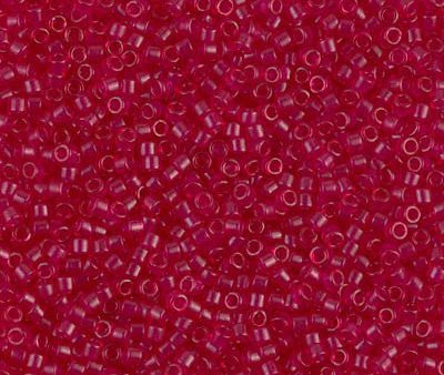 Miyuki Delica Bead 11 0 - DB0775 - Dyed Semi-Frosted Transparent Scarlet Online Sale