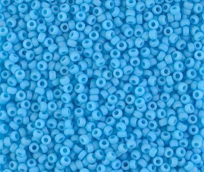 Miyuki 11 Round Seed Bead, 11-413F, Matte Opaque Turquoise Blue on Sale