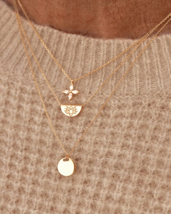 14k Solid Gold Forever And Always Engravable Small Necklace For Sale