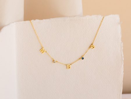 Alice Letter Birthstone Necklace Online Sale