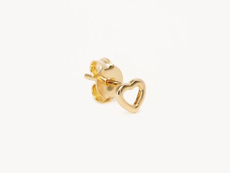 14k Solid Gold Pure Love Stud Earring For Cheap