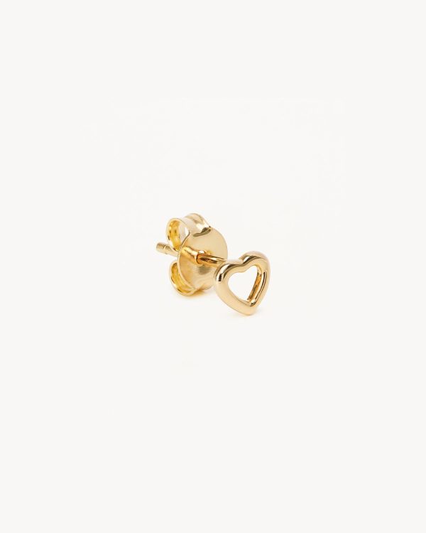 14k Solid Gold Pure Love Stud Earring For Cheap