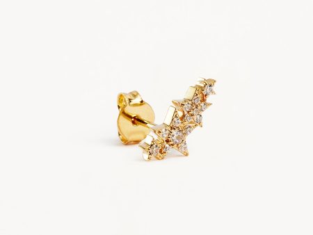 14k Solid Gold Stardust Lab-Grown Diamond Ear Crawler-Left Discount