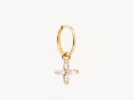 14k Solid Gold Blossom Lab-Grown Diamond Hoop Hot on Sale