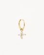 14k Solid Gold Blossom Lab-Grown Diamond Hoop Hot on Sale