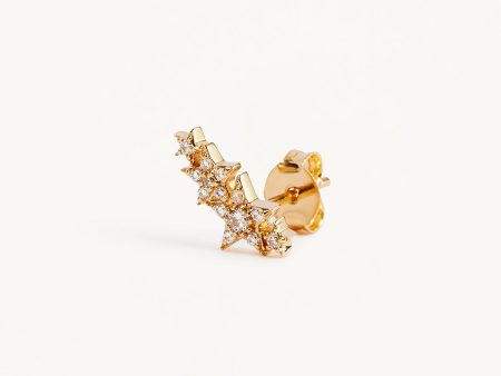 14k Solid Gold Stardust Lab-Grown Diamond Ear Crawler-Right Sale