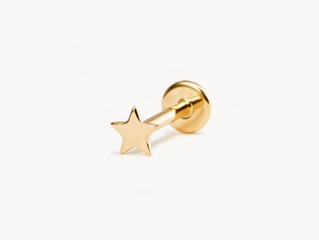 14k Solid Gold Stellar Cartilage Flatback Earring Cheap