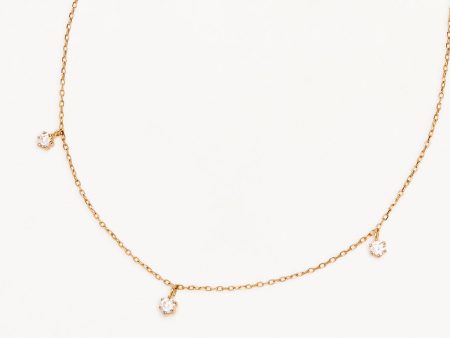 14k Solid Gold Droplets Diamond Necklace Sale