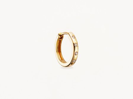 14k Solid Gold Cosmic Lab-Grown Diamond Hoop Cheap