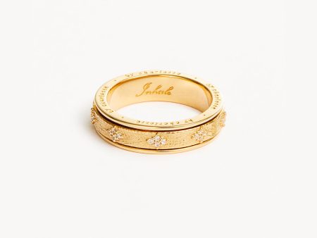 14k Solid Gold Breathe Spinning Meditation Lab-Grown Diamond Ring Online now