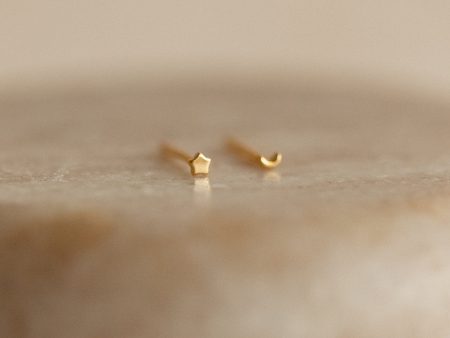 Tiny Moon & Star Studs Online