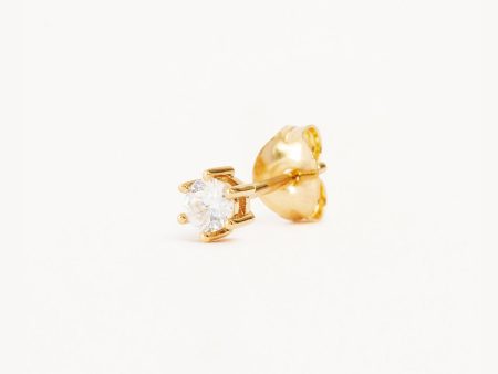 14k Solid Gold Crystal Stud Earring Cheap