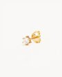 14k Solid Gold Crystal Stud Earring Cheap