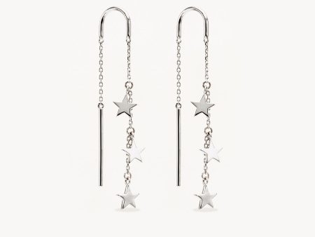 Sterling Silver Star Bright Thread Earrings Sale