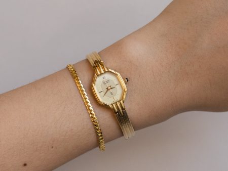 Vintage Sunlord Skinny Cuff Gold Watch For Cheap