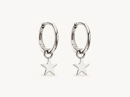 Sterling Silver Wishing on a Star Hoops Online Hot Sale