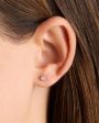 14k Solid Gold Crystal Stud Earring Cheap