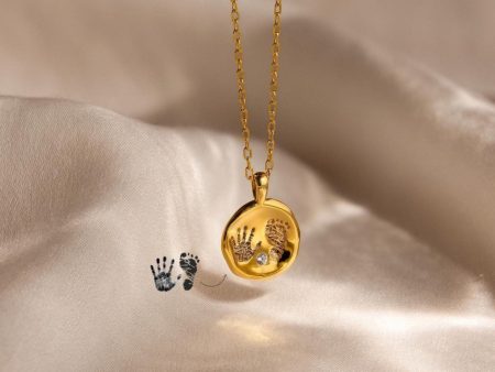 Baby Handprint Coin Necklace For Discount