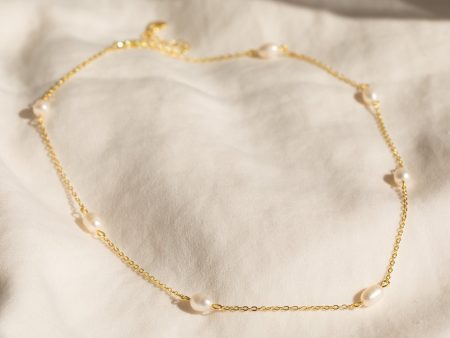 Anna Pearl Station Necklace For Sale