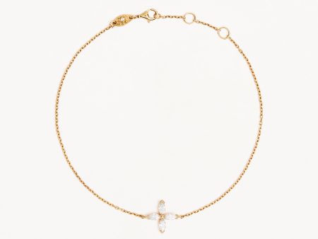 14k Solid Gold Blossom Lab-Grown Diamond Bracelet Online now